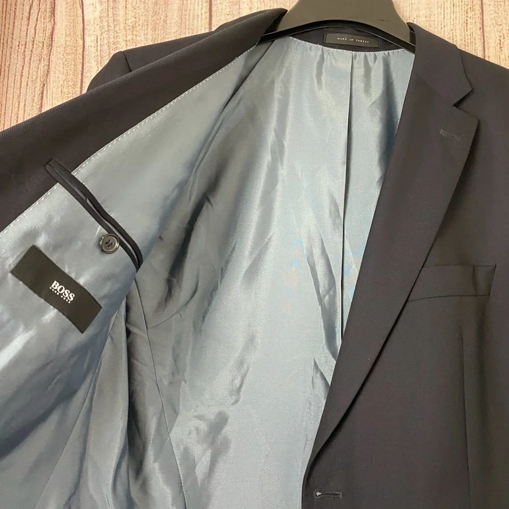 Boss Hugo Boss Guabello Mens Wool Blazer Jacket Navy size 42L